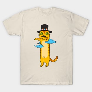 Cute long meme cat in hat T-Shirt